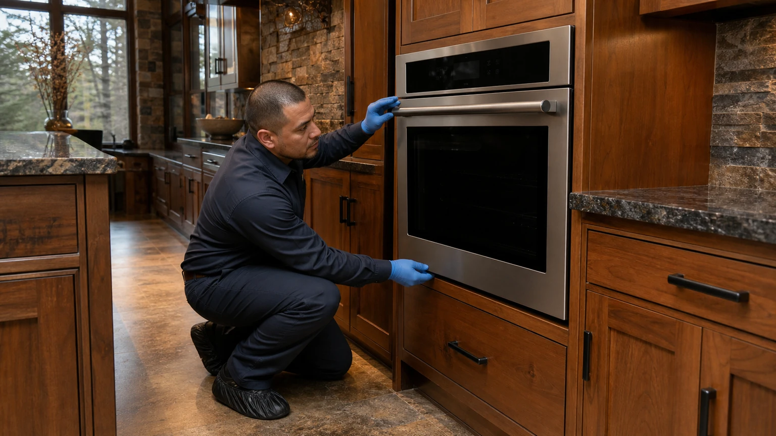Built-in wall oven diagnostic visit in the service area